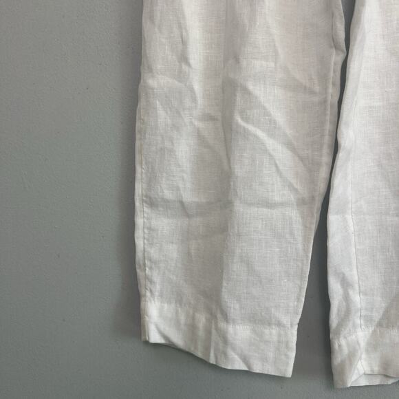 Sigrid Olsen Womens Linen Pull On Pants White Sz M Wide Leg Boho Vacation Beach - Picture 3 of 12